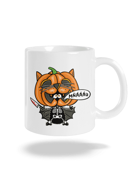 Halloweenská kočička klasický hrnek White