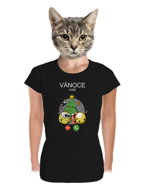Vánoce volají dámské tričko premium Black