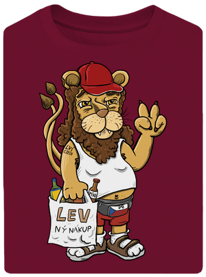 Lvíček unisex tričko oversized Garnet