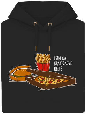 Krabičková dieta unisex mikina premium Dark Black