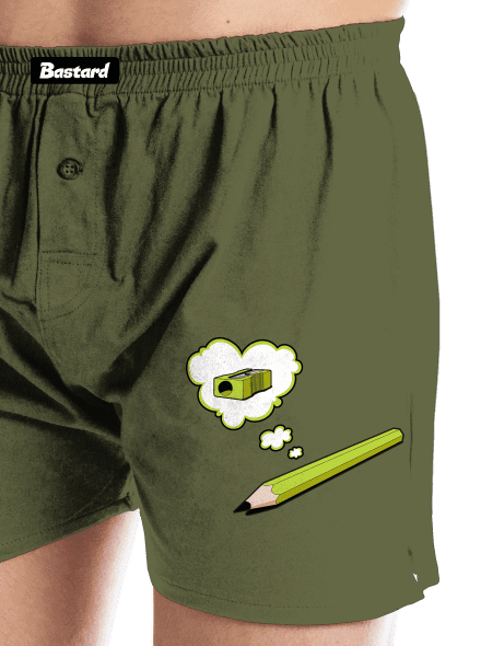 Tužka a Ořezávátko pánské trenky Khaki
