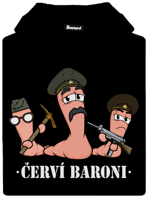 Červí baroni pánská mikina klokanka Black