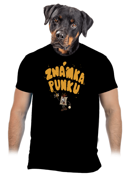 Vylitá známka punku  pánské tričko Black