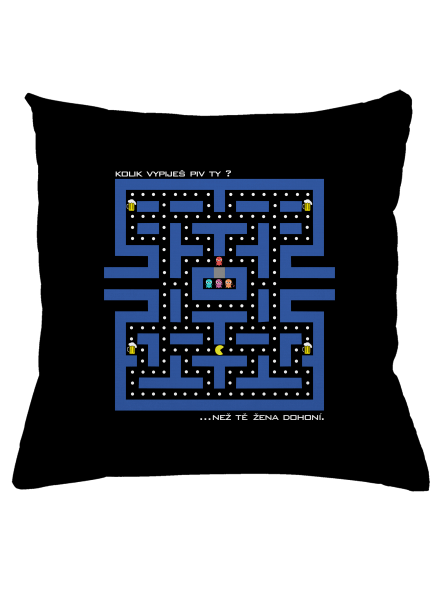 Pac-Man pivo polštář Black