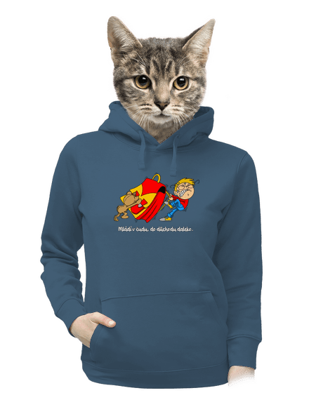 Školák dámská mikina klokanka Denim