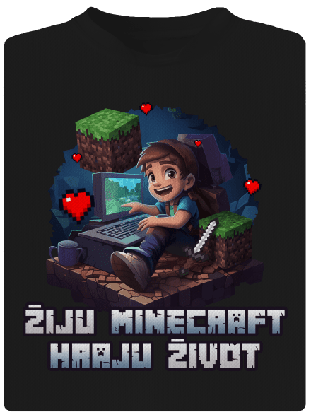 Žiju Minecraft pánské sportovní tričko Black