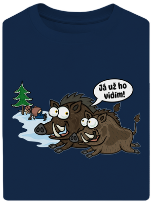 Já už ho vidím unisex tričko oversized Midnight Blue