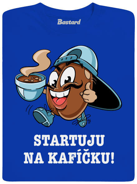 Startuju na kafíčku pánské dlouhý rukáv Royal Blue