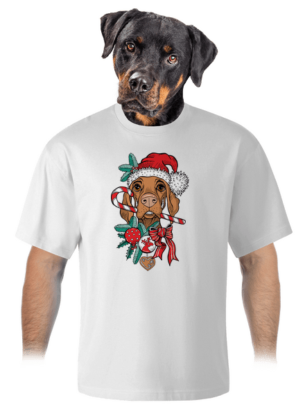 Vánoční vyžla unisex tričko oversized White