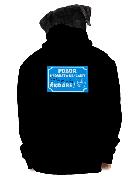Pozor, nesahat pánská mikina na zip Black