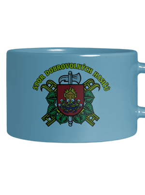 Spor dobrovolných hasičů hrnek makronka Blue Macaron