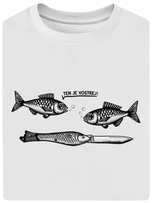 Vostrá rybička unisex tričko oversized White