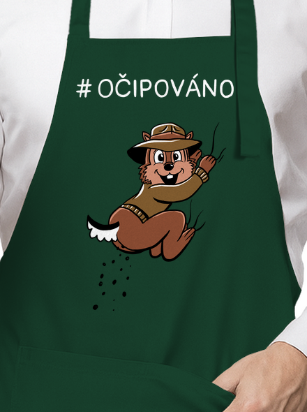 Očipováno zástěra Bottle Green
