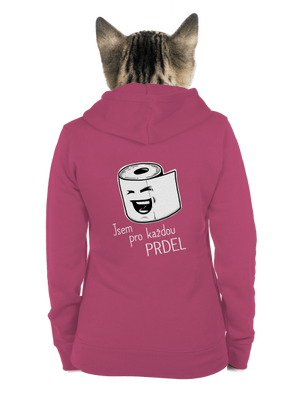 Prdel dámská mikina na zip Magenta