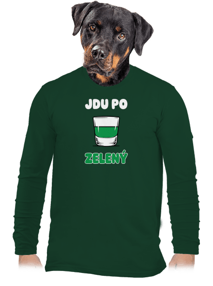 Jdu po zelený pánské dlouhý rukáv Bottle Green
