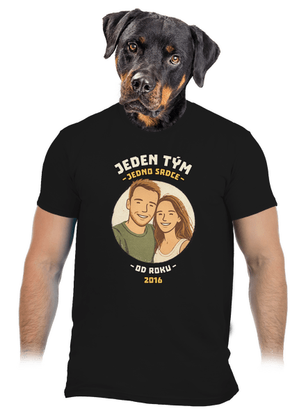 Jeden tým z vlastní fotky pánské tričko Black