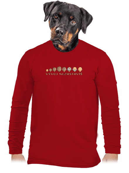 Vývoj nezastavíš pánské dlouhý rukáv Red