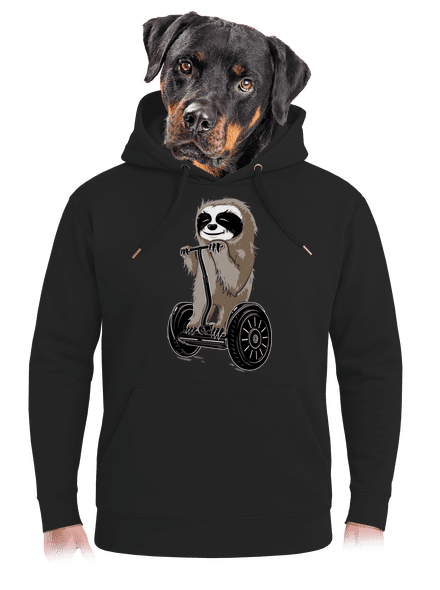 Lenochod unisex mikina premium Dark Black