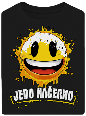 Jedu načerno unisex tričko oversized Black