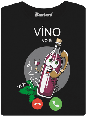 Červené víno volá dámské tričko Black