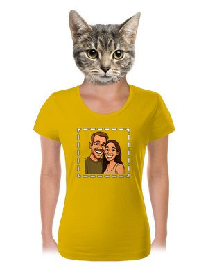 Karikatura z vlastní fotky dámské tričko Yellow