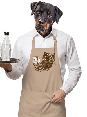 Sova na kofeinu zástěra Rope