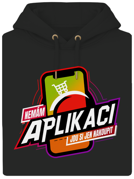 Nemám aplikaci unisex mikina premium Dark Black