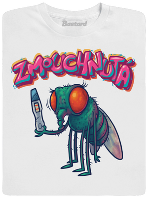 Zmouchnutá pánské tričko White