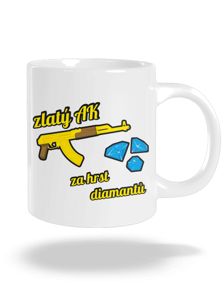 Zlatý AK velký hrnek White