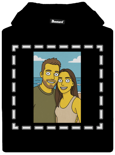 Simpsonovi z vlastní fotky dětská mikina klokanka Black