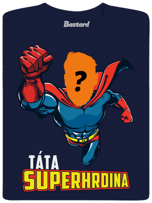 Táta superhrdina pánské dlouhý rukáv Navy