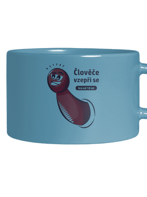 Člověče vzepři se hrnek makronka Blue Macaron