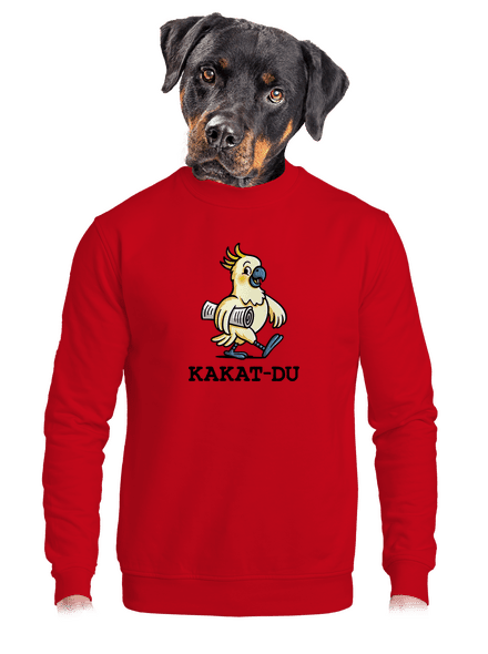 Kakat-du unisex mikina bez kapuce Red