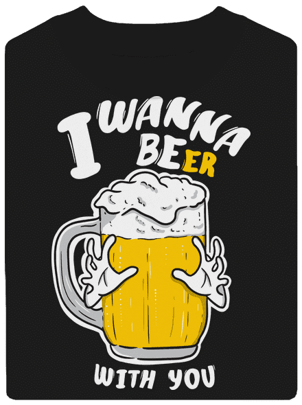 I wanna beer unisex mikina bez kapuce Black