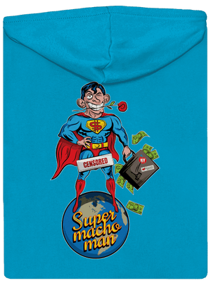 Supermachoman dámská mikina na zip Blue Atol