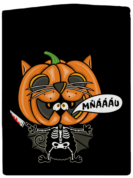 Halloweenská kočička dámská mikina na zip Black