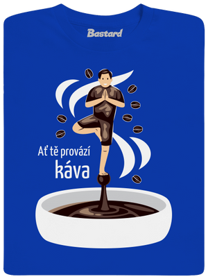 Káva provází pánské dlouhý rukáv Royal Blue