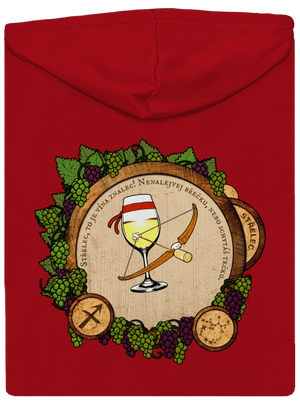 Vinný horoskop: Střelec pánská mikina na zip Red