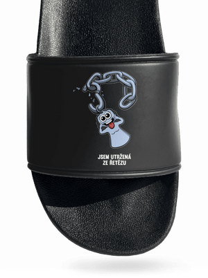 Utržený ze řetězu pantofle Black