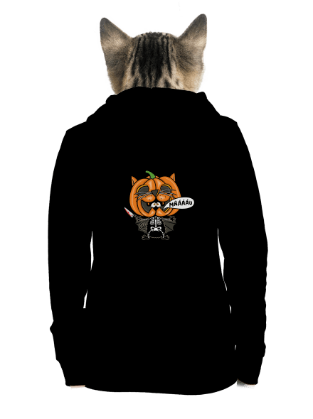 Halloweenská kočička dámská mikina na zip Black