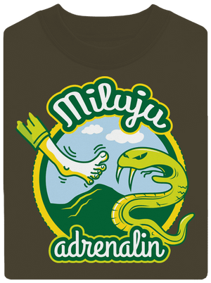 Miluju adrenalin unisex mikina bez kapuce Urban Khaki