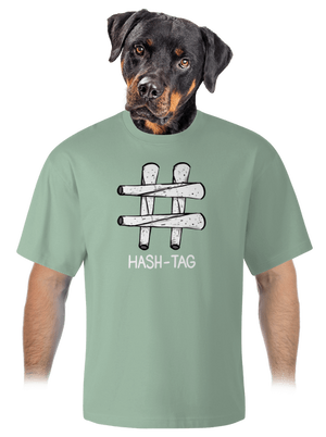 Hash tag unisex tričko oversized Sage