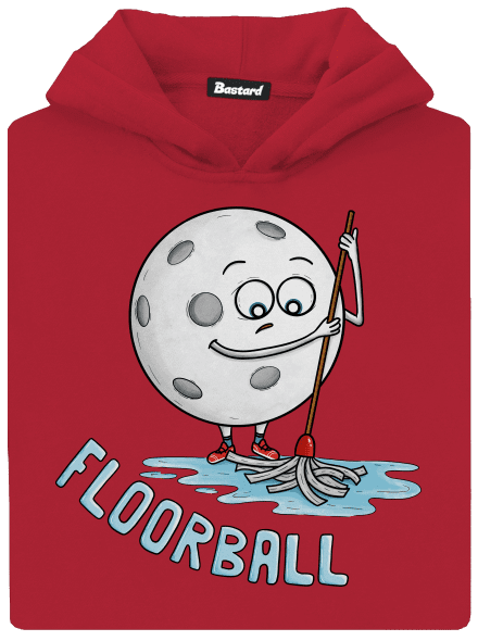 Floorball dětská mikina klokanka Fire Red