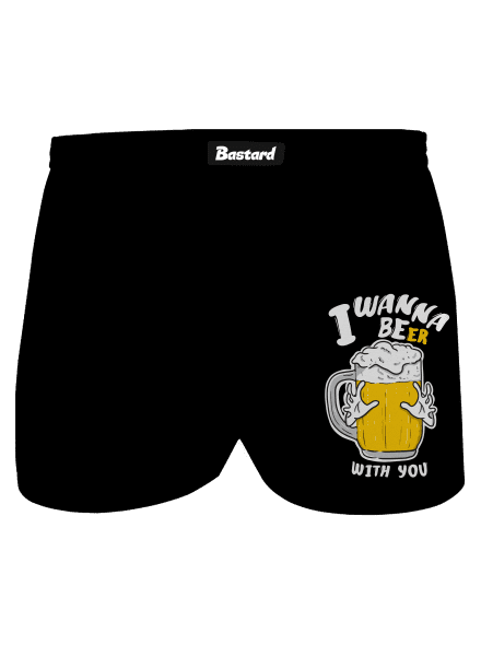 I wanna beer pánské trenky Black