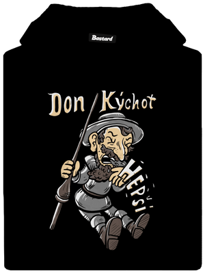 Don Kýchot pánská mikina klokanka Black