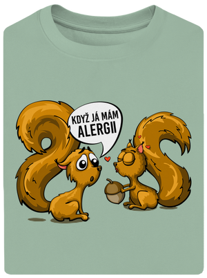 Alergická veverka unisex tričko oversized Sage