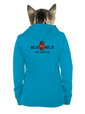 Moje srdce bije dámská mikina na zip Blue Atol