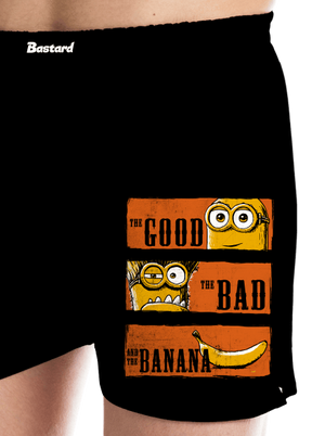 Hodný zlý a banán pánské trenky Black