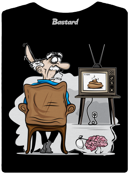 TV News dámské tričko s lemem Black