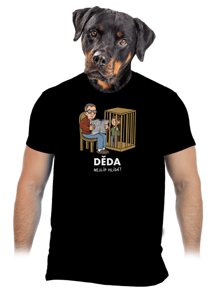 Děda hlídá pánské tričko Black
